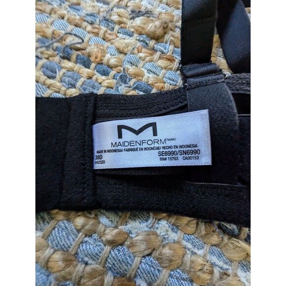 NWT Maidenform 38D Strapless Lift Black Bra Adjustable Straps Stay Up Power Band - Picture 6 of 6